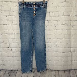 Abercrombie & Fitch Girls High Rise Mini Mom Jeans stone washed size‎ slim 11/12